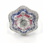 DIA & RUBY/SAPPHIRE 18KW RING