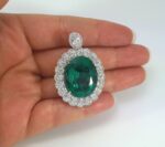 EMERALD & DIA 18KW PENDENT - Image 5