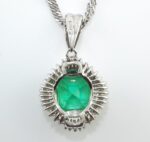 EMERALD & DIA PLAT CHAIN NECKLACE - Image 2