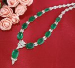 EMERALD & DIA 14KW/Y NECKLACE