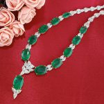 EMERALD & DIA 14KW/Y NECKLACE