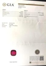 RUBY & DIA 3-STONE 18KW RING - Image 2