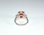 RUBY & DIA 3-STONE 18KW RING - Image 5