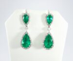8.92CT EMERALD & DIA EARRINGS