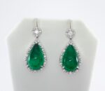 17.41CT EMERALD & DIA EARRINGS