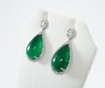 17.41CT EMERALD & DIA EARRINGS - Image 2