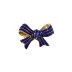 ENAMEL 18KY BOW BROOCH