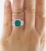 EMERALD & DIA 14KW RING - Image 6