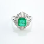 EMERALD & DIA PLAT RING