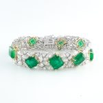 EMERALD & DIA 14KW BRACELET