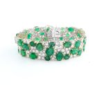 EMERALD & DIA 14KW BRACELET