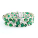 EMERALD & DIA 14KW BRACELET