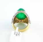 GIA EMERALD & DIA SILVER RING - Image 4