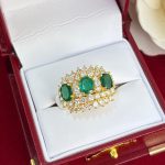 EMERALD & DIA 14KY RING