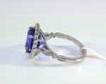 TANZANITE & DIA 18KW HALO RING - Image 2