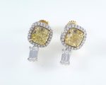 FANCY YELLOW DIA 18KW EARRINGS - Image 4