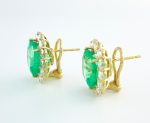 EMERALD & DIA 18KY EARRINGS - Image 4