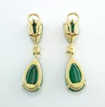 EMERALD & DIA 18KY DROP EARRINGS - Image 3