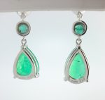 EMERALD & DIA PLAT EARRINGS - Image 3