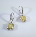 6.01CT FANCY YELLOW DIA EARRINGS