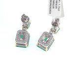 EMERALD & DIA 18KW DROP EARRINGS - Image 2