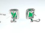 EMERALD & DIA 18KW STUD EARRINGS - Image 2