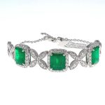 EMERALD & DIA 18KW BRACELET