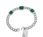 EMERALD & DIA 18KW LINK BRACELET - Image 2