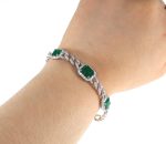 EMERALD & DIA 18KW LINK BRACELET - Image 3