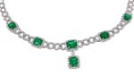 EMERALD & DIA 18KW LINK NECKLACE - Image 2