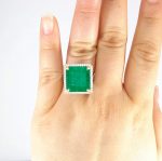 CDC COLOMBIAN EMERALD & DIA 18KW RING - Image 6