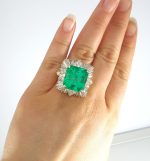 EMERALD & DIA 14KY COCKTAIL RING - Image 6