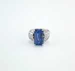 GIA BURMA SAPPHIRE & DIA PLAT RING