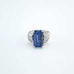 GIA BURMA SAPPHIRE & DIA PLAT RING