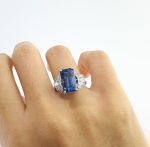 GIA BURMA SAPPHIRE & DIA PLAT RING - Image 6