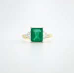 GIA EMERALD & DIA PLAT/18KY RING