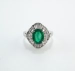 EMERALD & DIA PLAT RING