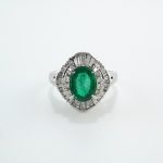 EMERALD & DIA PLAT RING