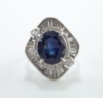 SAPPHIRE & DIA PLAT RING