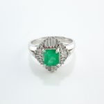 EMERALD & DIA PLAT RING