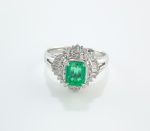 EMERALD & DIA PLAT RING