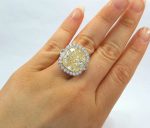 PLAT/18KY FANCY YELLOW DIA RING - Image 7