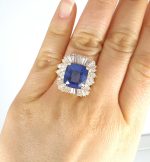 GIA SAPPHIRE & DIA 18KY RING - Image 6