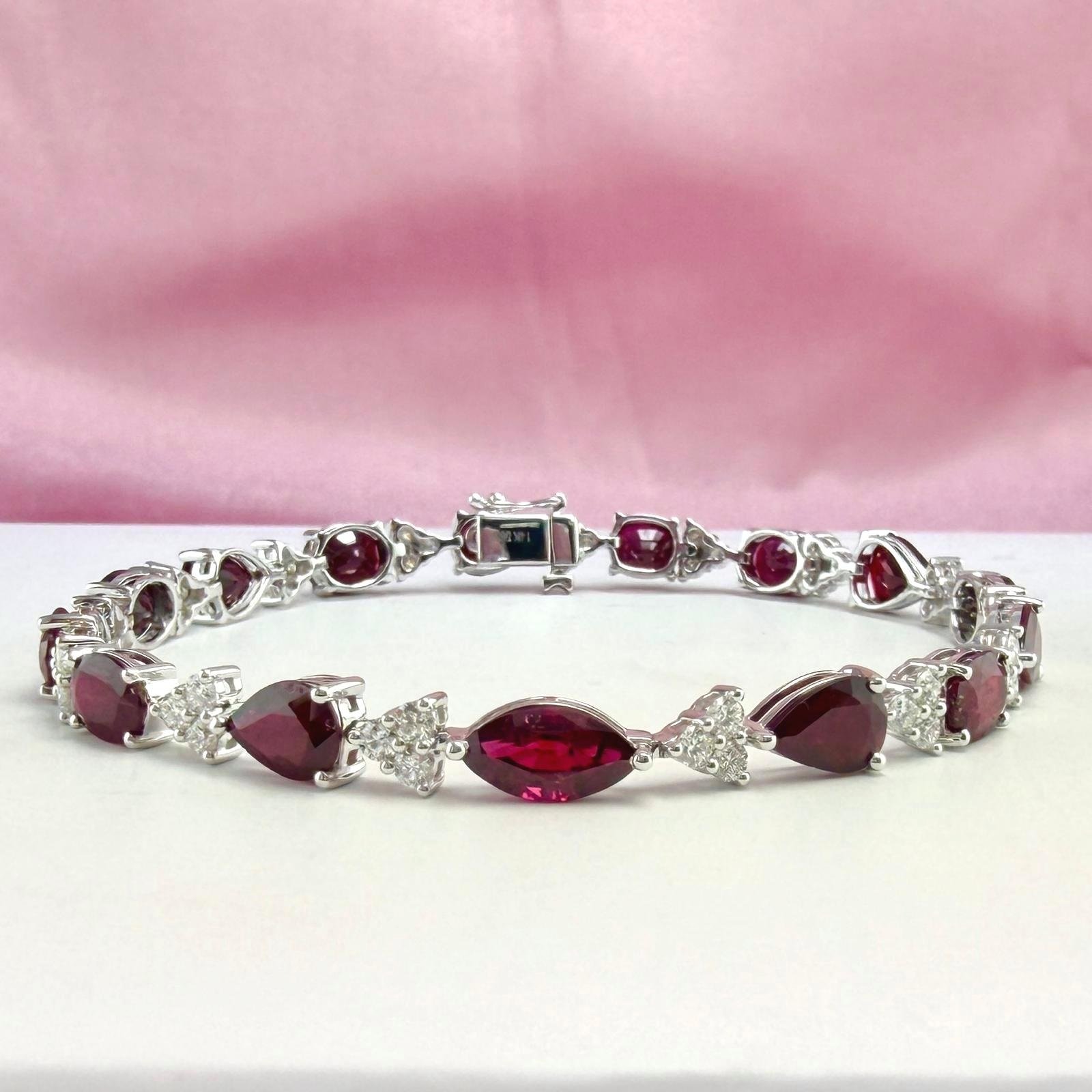 RUBY 14KW DIA BRACELET RUBY 14KW DIA BRACELET - Image 1