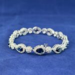 6.50CT SAPPHIRE & DIA 14KW BRACELET