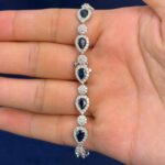 6.09CT SAPPHIRE & DIA 14KW BRACELET