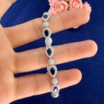 6.01CT SAPPHIRE & DIA 14KW BRACELET - Image 2