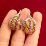 RUBY & DIA 18KW/Y EARRINGS