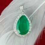 PLAT GIA COLOMBIAN EMERALD DIA PENDANT