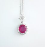 BURMA RUBY & DIA PLAT NECKLACE